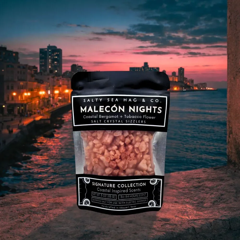 Malécon Nights Salt Crystal Sizzlers | Coastal Bergamot + Tobacco Flower Scent